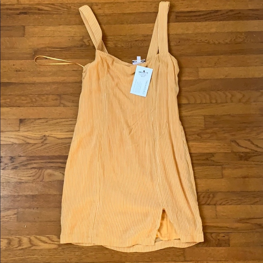 orange stripe mini dress